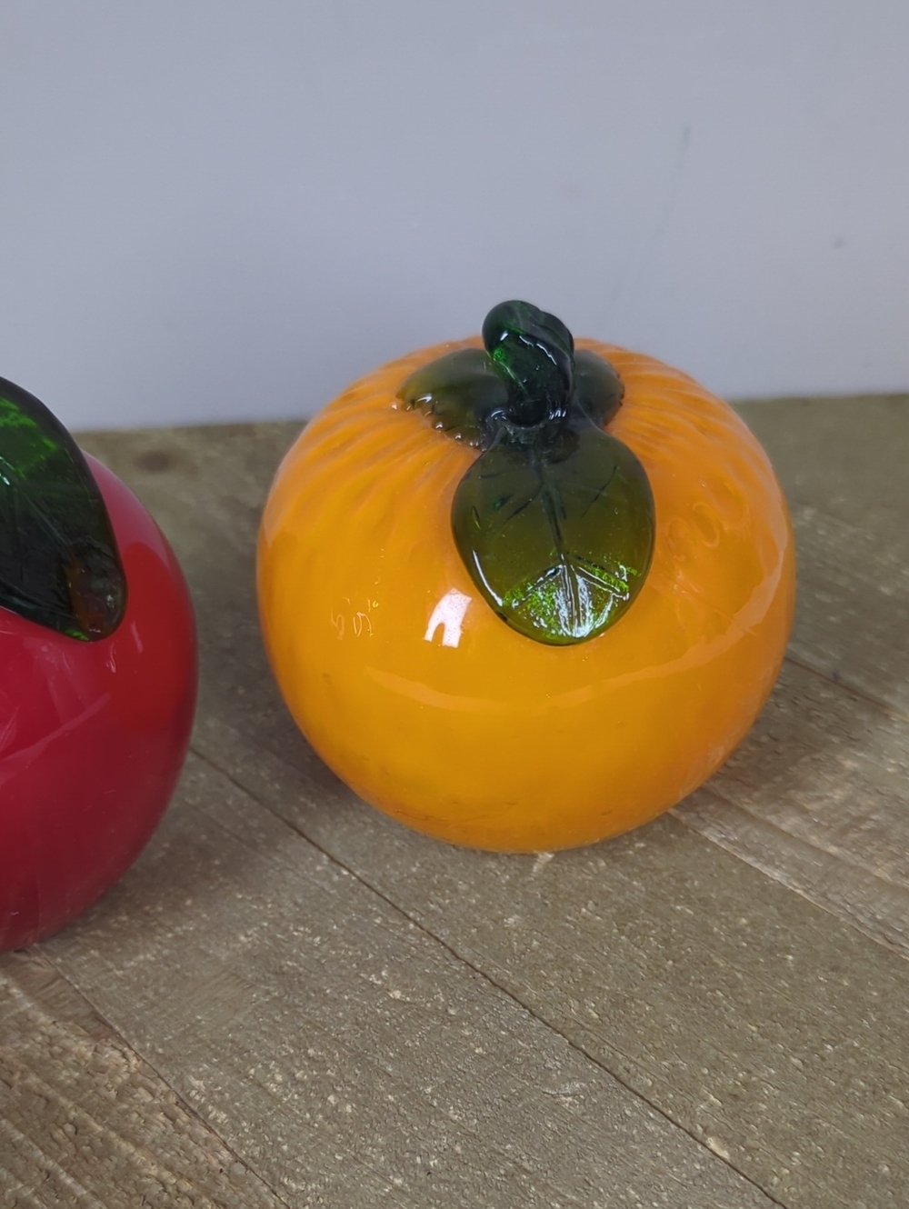 Glass Apple and Orange Decorative Accents - Red & Orange - Picture 4 of 5